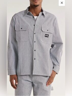 Stan Ray Pro Men’s Small Hickory Stripe Utility Shirt Workwear Gorpcore
